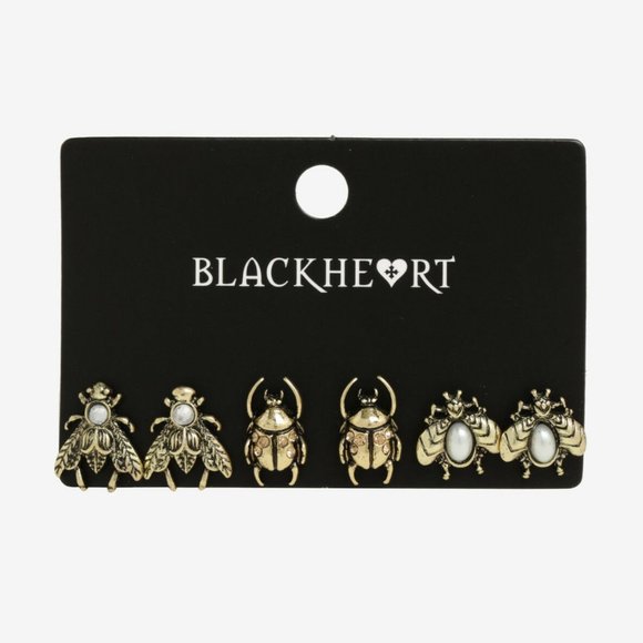 Blackheart Antique Style Bronze Insect Earring set - Picture 2 of 2